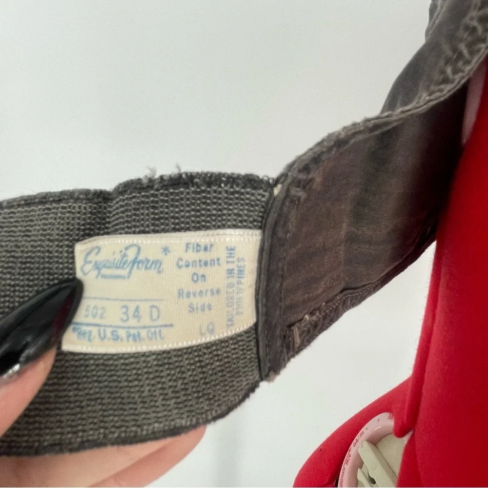 Vintage Exquisite Form Washed Black Cotton Authentic Bullet Bra / Size 34D - Picture 10 of 12